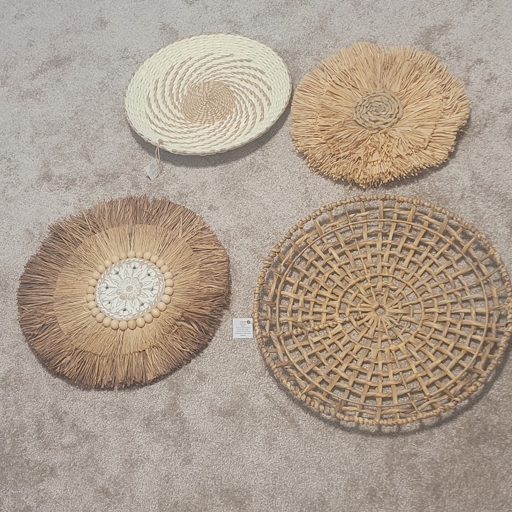 Set of Four Decorative Woven Wall Hangings